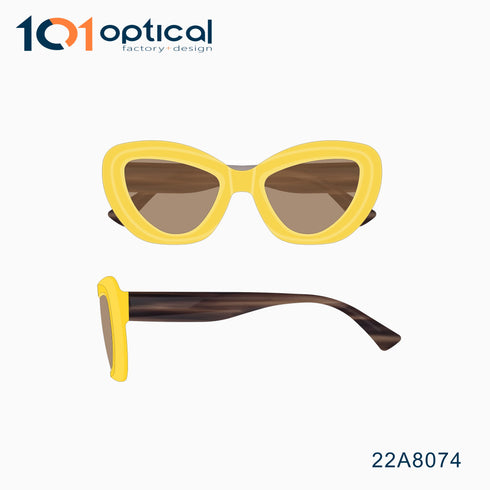 Butterfly-shaped with 3D effect Acetate Female Sunglasses  22A8074